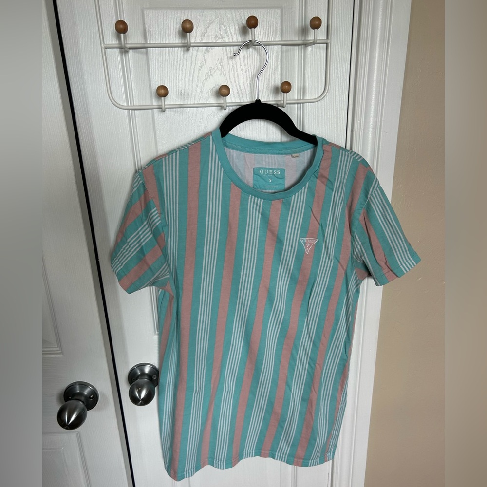 Guess casual striped crew neck tee